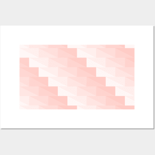 Pink stairs made with triangles Posters and Art